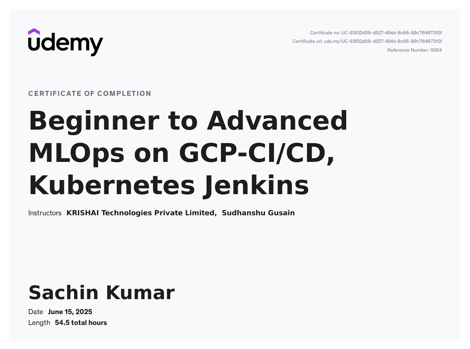 Beginner to Advanced MLOps on GCP-CI/CD, Kubernetes Jenkins