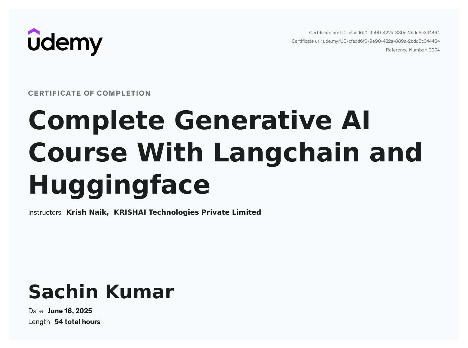 Complete Generative AI Course With Langchain and Huggingface by krish Naik